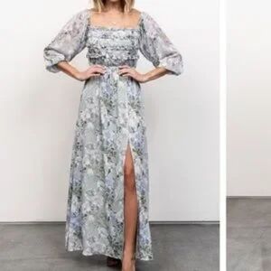 Baltic Born Floral Maxi Dress in Blue and Gray